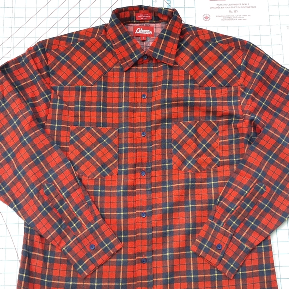 Coleman Red Plaid Flannel Button Up Shirt - Picture 1 of 5